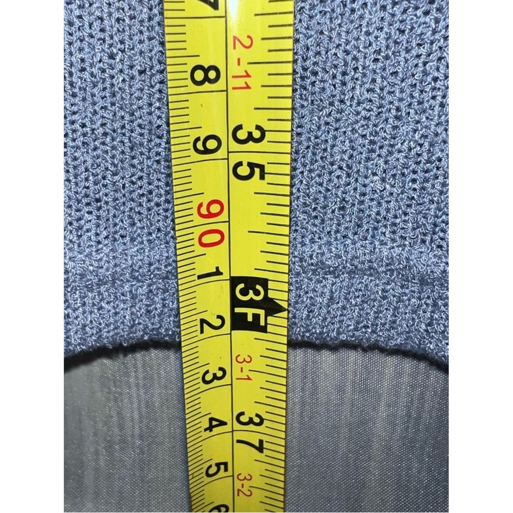 HM Blue Ribbed Knit Polo Dress Short Sleeve V-Neck Midi Size M 268935 - Picture 11 of 12